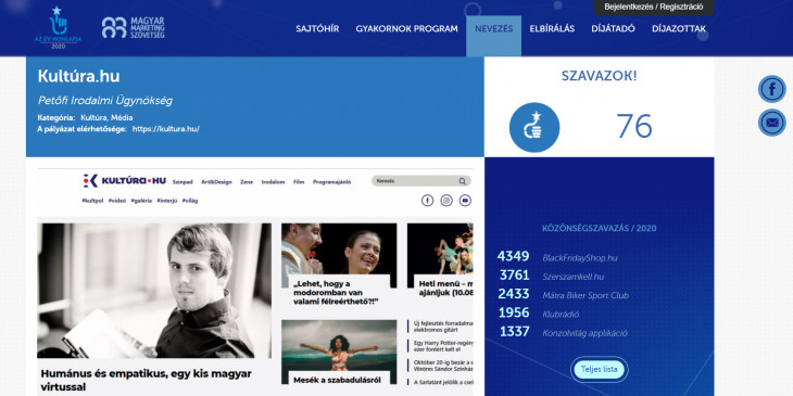 azevhonlapja.hu-A szavazás honlapja